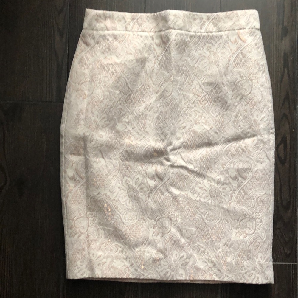 NEW J. Crew Pencil Skirt - Cream Gold - 00 XXS